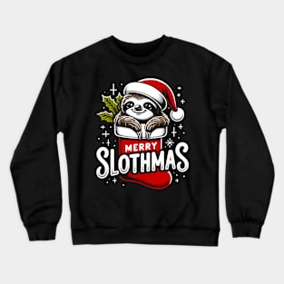 Merry Slothmas Funny Sloth Lovers Christmas Crewneck Sweatshirt